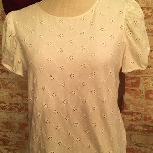 White eyelet blouse in Small